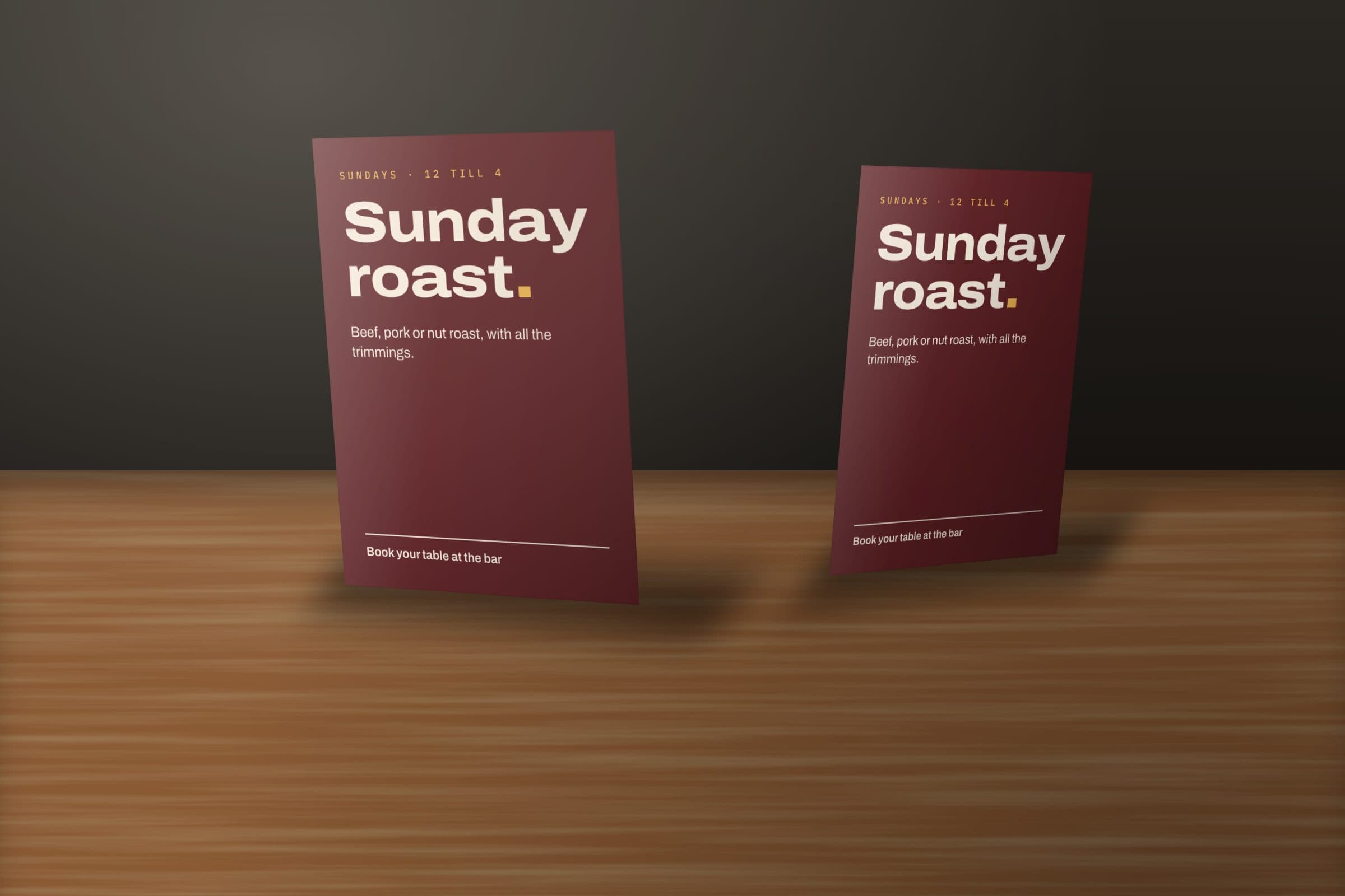 Sample table talkers design